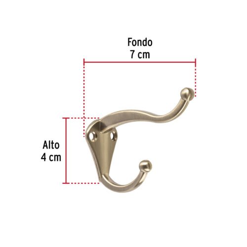 46367 46367 - Gancho tipo perchero sombrero y abrigo, 4cm, niquel, HERMEX