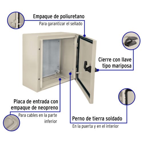 46382 - Gabinete metálico, 300 x 300 mm, VOLTECK