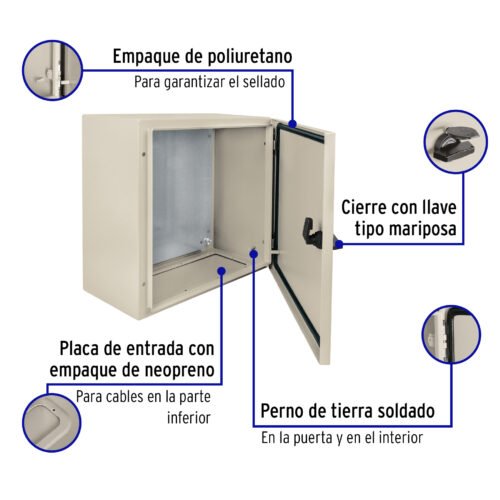 46384 - Gabinete metálico, 400 x 400 mm, VOLTECK
