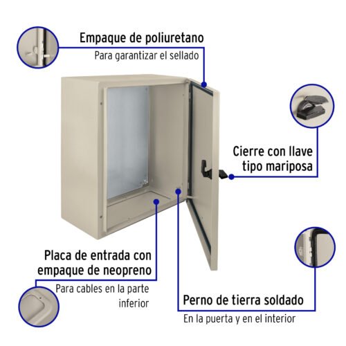 46385 - Gabinete metálico, 500 x 400 mm, VOLTECK
