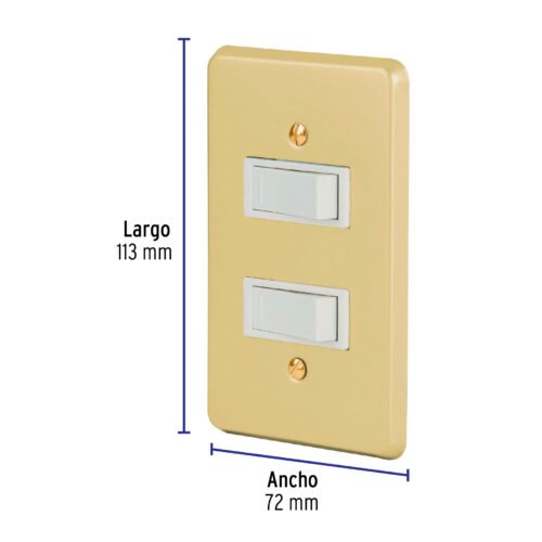 46389 - Placa armada 2 interruptores sencillos, línea Económica