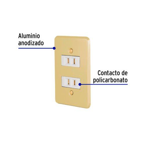 46390 - Placa armada 2 contactos polarizados línea Económica