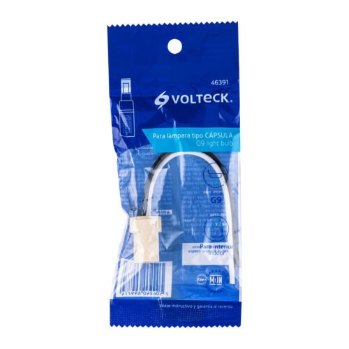 46391 - Portalámpara de porcelana para base G9, Volteck