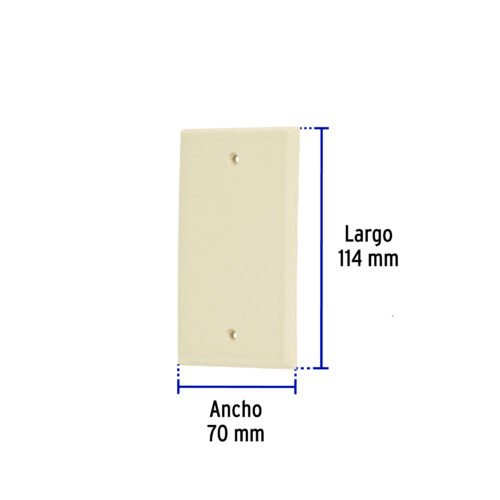 46400 - Placa de ABS ciega, Standard, marfil, Volteck