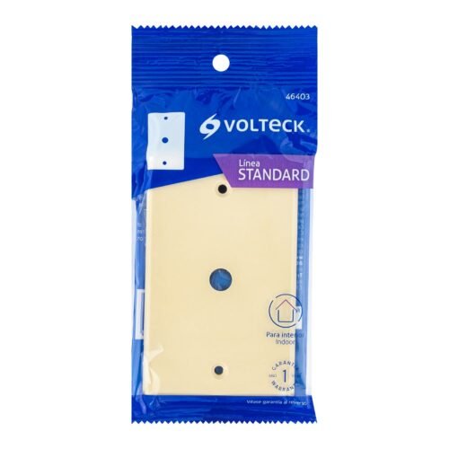 46403 - Placa de ABS pasacable, Standard, marfil, Volteck