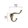 46405 - Gancho tipo perchero sombrero y abrigo, 4cm, latón, HERMEX