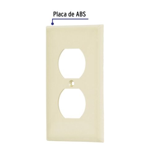 464061 46406 - Placa de ABS dúplex, Standard, marfil, Volteck