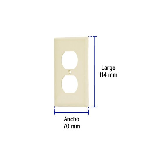 464062 46406 - Placa de ABS dúplex, Standard, marfil, Volteck
