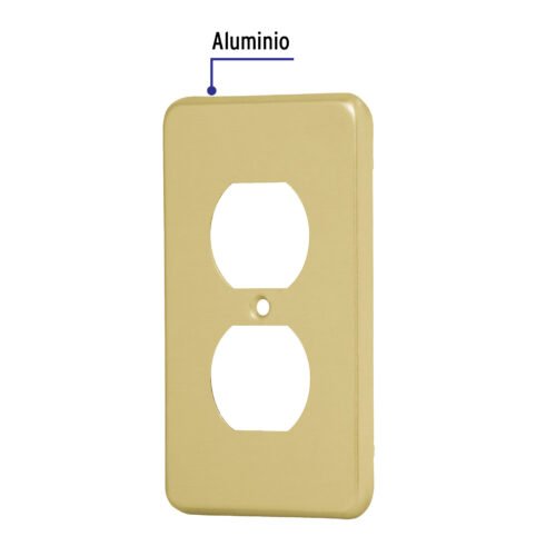 464081 46408 - Placa dúplex de aluminio, línea Standard, Volteck