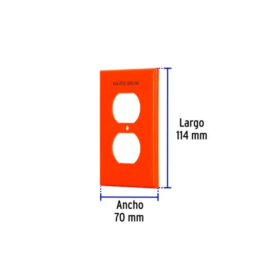464092 46409 - Placa para contacto dúplex tierra aislada, línea estándar