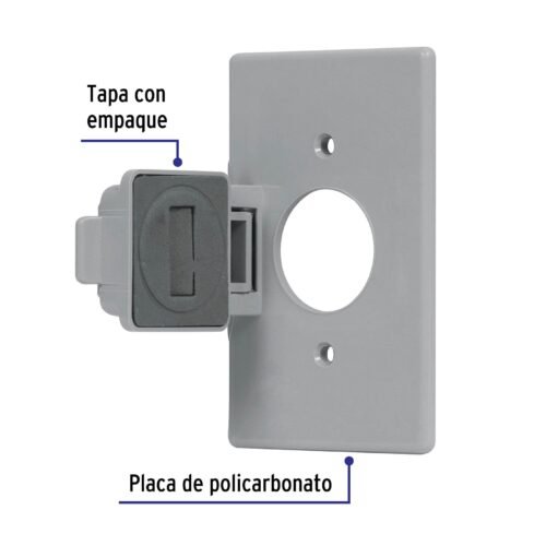 46411 - Placa contacto redondo, policarbonato,p/intemperie, Standard