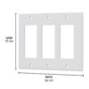 464202 46420 - Placa 3 ventanas, de policarbonato, línea Classic, Volteck