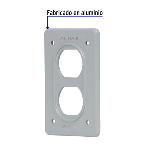 46430 - Placa tipo FS, doble, de sobreponer, Volteck