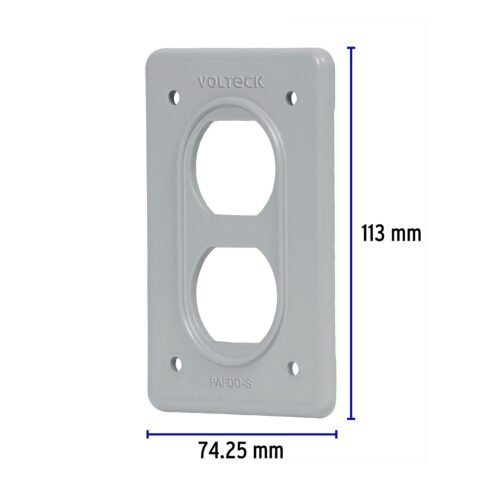 46430 - Placa tipo FS, doble, de sobreponer, Volteck