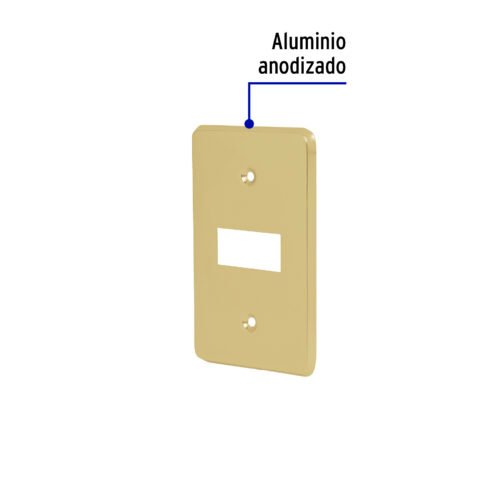 46435 - Placa 1 módulo, de aluminio, línea Económica, Volteck
