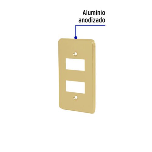 464361 46436 - Placa 2 módulos, de aluminio, línea Económica, Volteck