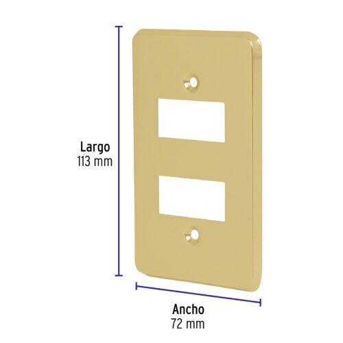 464362 46436 - Placa 2 módulos, de aluminio, línea Económica, Volteck