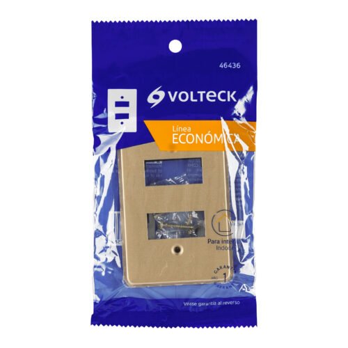 464363 46436 - Placa 2 módulos, de aluminio, línea Económica, Volteck