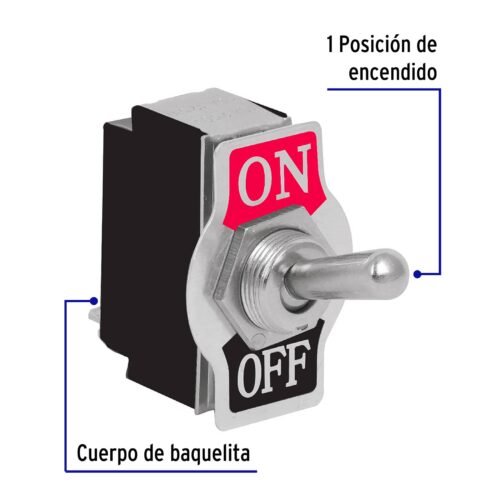 46442 - Interruptor de palanca, 2 tornillos, Volteck