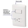 46455 - Placa armada contacto e interruptor, blanco, línea Italiana