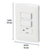 464561 46456 - Placa armada contacto 2 interruptores,blanco, línea Italiana