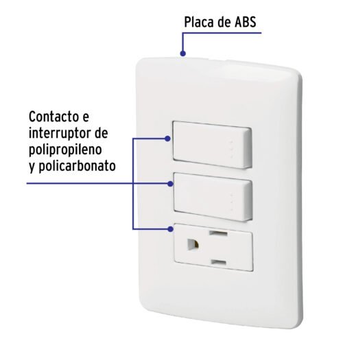 464562 46456 - Placa armada contacto 2 interruptores,blanco, línea Italiana