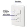 464572 46457 - Placa armada 2 contactos e interruptor,blanco,línea Italiana