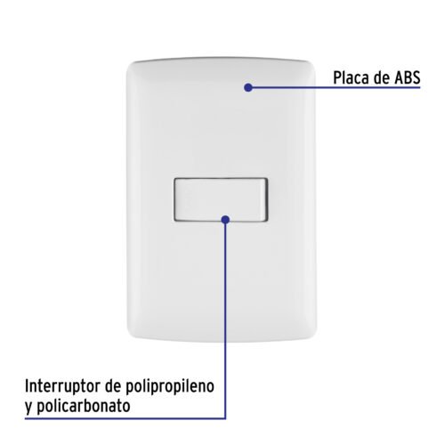 464592 46459 - Placa armada 1 interruptor sencillo, blanco, línea Italiana