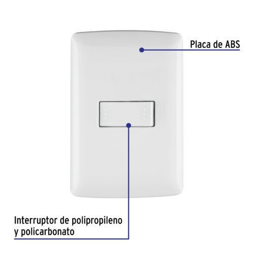 46460 - Placa armada 1 interruptor escalera, blanco, línea Italiana