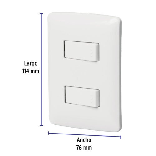 464611 46461 - Placa armada, 2interruptores sencillos,blanco,línea Italiana