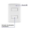 464612 46461 - Placa armada, 2interruptores sencillos,blanco,línea Italiana