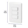 464641 46464 - Placa armada 2 interruptores 1escalera blanco,línea Italiana