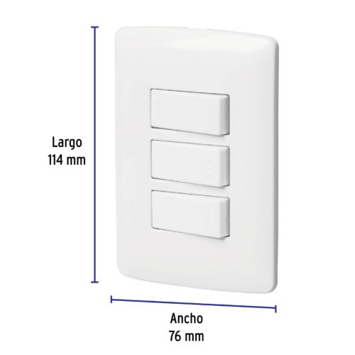 464641 46464 - Placa armada 2 interruptores 1escalera blanco,línea Italiana