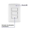 464642 46464 - Placa armada 2 interruptores 1escalera blanco,línea Italiana