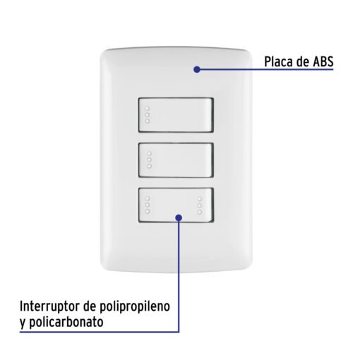 464642 46464 - Placa armada 2 interruptores 1escalera blanco,línea Italiana