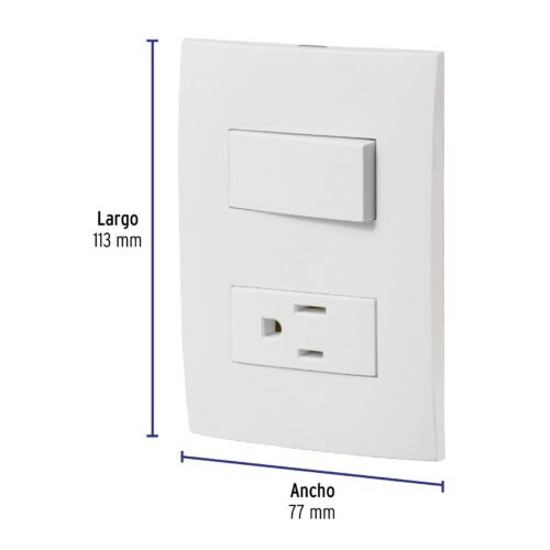464872 46487 - Placa armada contacto e interruptor, línea Oslo, blanco