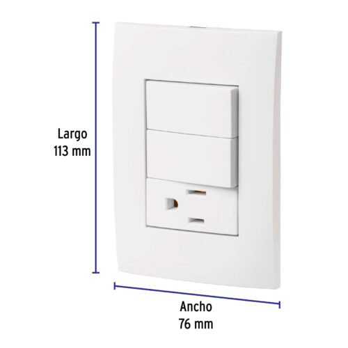 464882 46488 - Placa armada contacto y 2 interruptores, línea Oslo, blanco