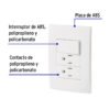 464891 46489 - Placa armada 2 contactos e interruptor, línea Oslo, blanco