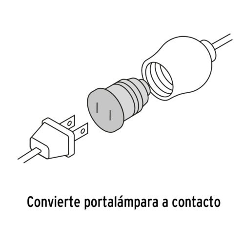 464901 46490 - Adaptador de portalámpara a contacto, Volteck
