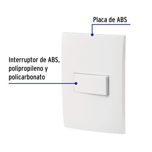 464921 46492 - Placa armada con interruptor sencillo, línea Oslo, blanco