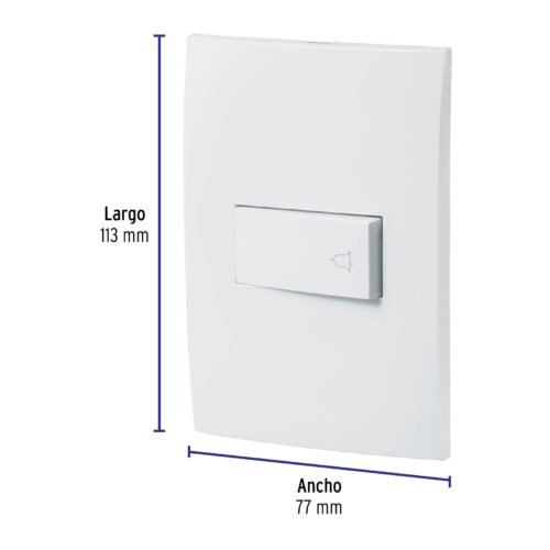 464982 46498 - Placa armada con timbre, línea Oslo, color blanco, Volteck