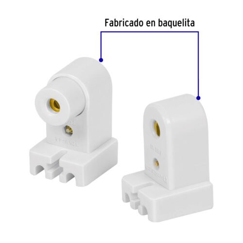465062 46506 - Bolsa 2 pz portalámparas p/tubo LED y fluorescente, base FA8