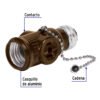465121 46512 - Portalámpara de baquelita, cadena y doble contacto, Volteck
