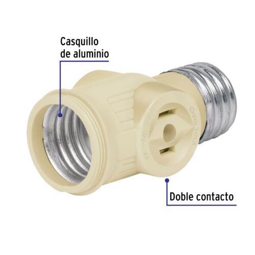 465141 46514 - Portalámpara de baquelita, con doble contacto, Volteck