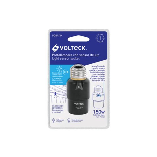 465162 46516 - Portalámpara de PVC, con sensor de luz, Volteck