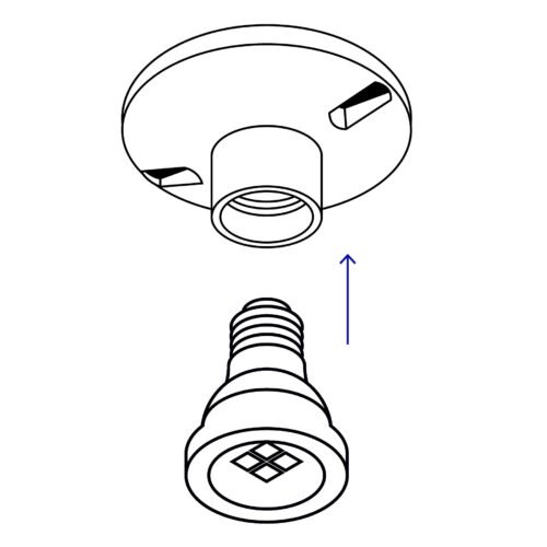 46518 - Portalámpara de baquelita, 2-1/4", Volteck