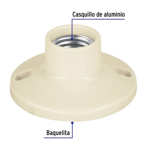 46519 - Portalámpara de baquelita, 3-1/2", Volteck