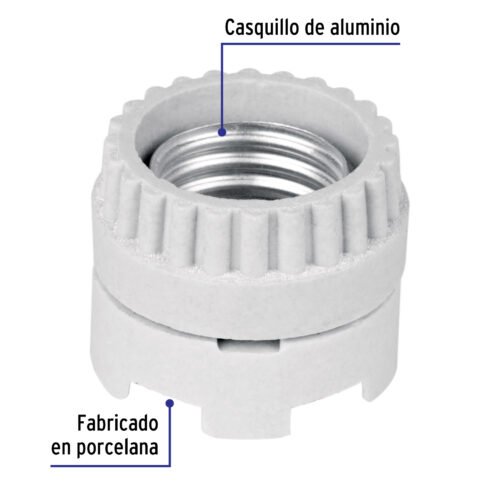 465211 46521 - Portalámpara de porcelana, tipo anuncio, Volteck
