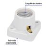 46522 - Portalámpara de porcelana, cuadrado, Volteck
