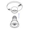 465233 46523 - Portalámpara de porcelana, 3-1/2", redonda, Volteck